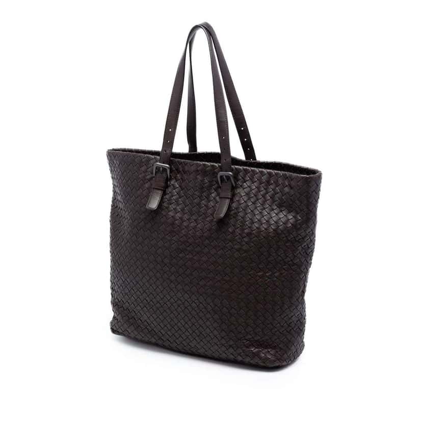 Bottega Veneta Nappa Intrecciato Belt Strap Tote Brown Leather Very good condition - Back View