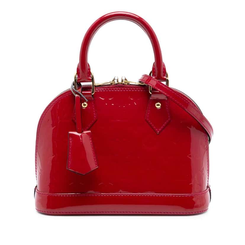 Louis Vuitton Monogram Vernis Alma BB Red Leather Very good condition - Front View