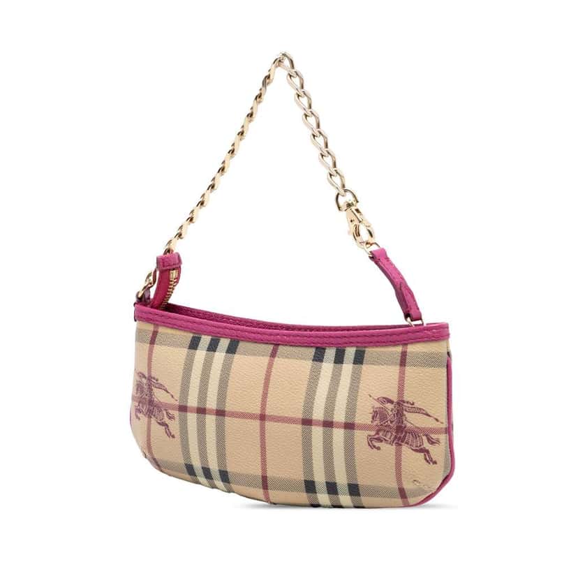 Burberry Haymarket Check Coated Canvas Clara Pochette Beige Canvas Very good condition - Back View