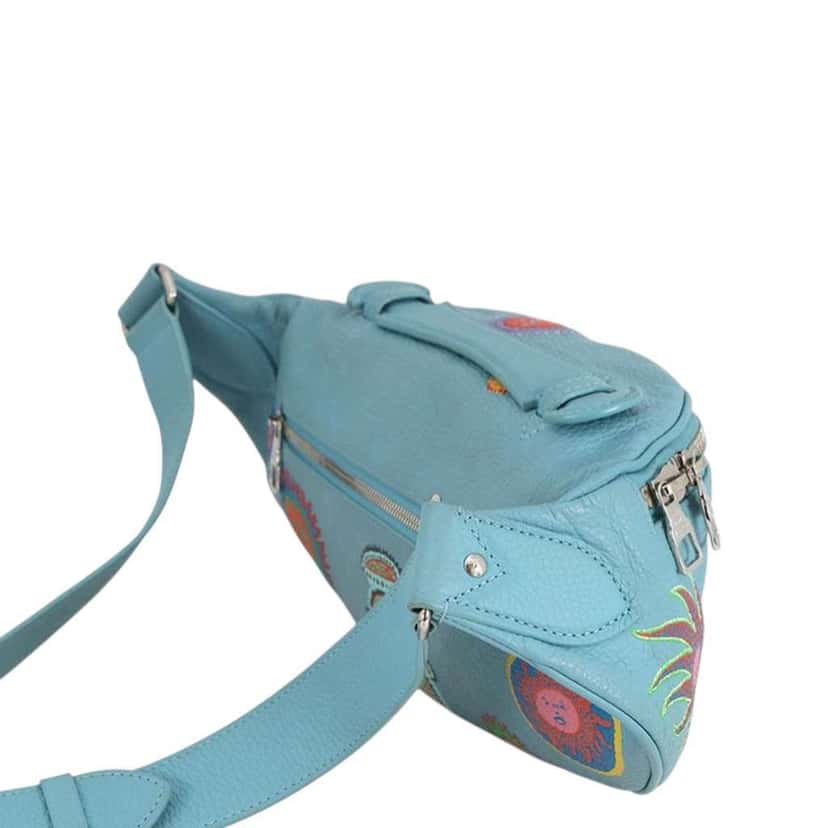 Louis Vuitton Yayoi Kusama Taurillon Faces Maxi Bumbag Blue Leather Very good condition - Box View