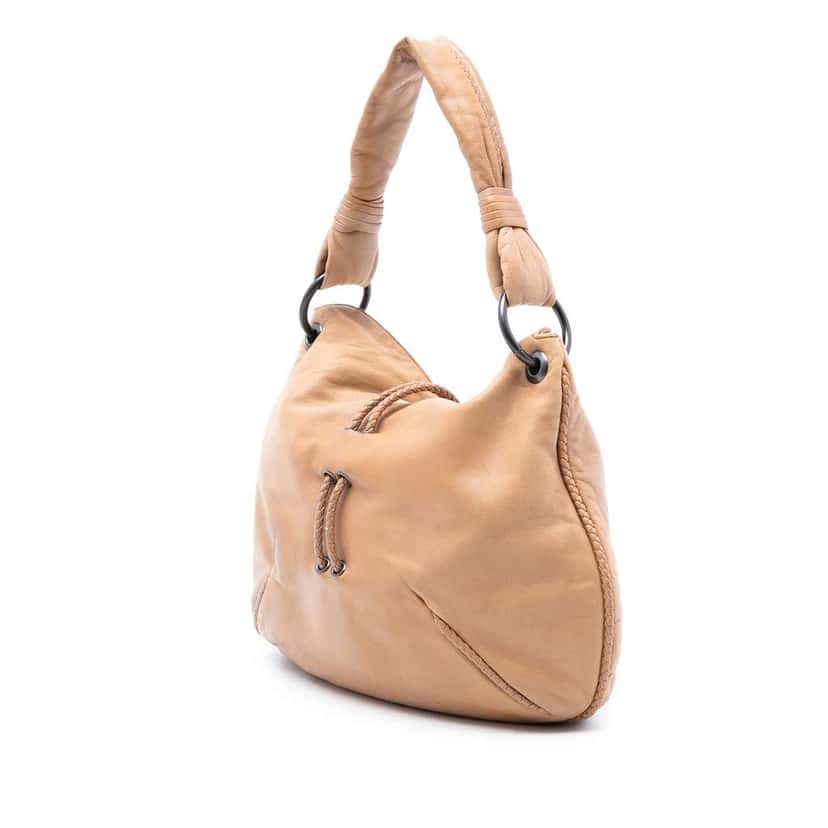 Bottega Veneta Leather Braided Shoulder Bag Brown Leather Very good condition - Back View