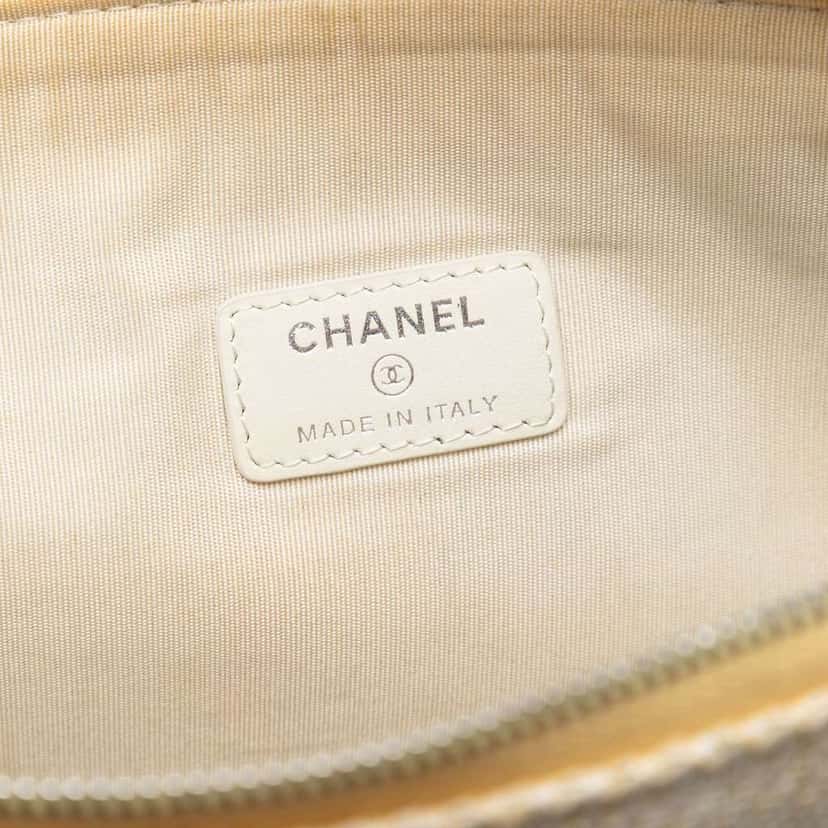 Chanel Large Raffia Deauville O Case Clutch Yellow Very good condition - Box View