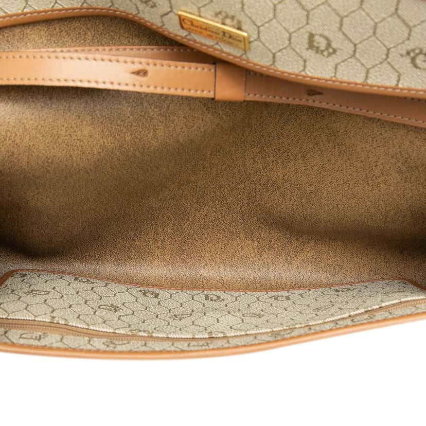 Dior Honeycomb Coated Canvas Crossbody Beige Canvas Very good condition - Model View