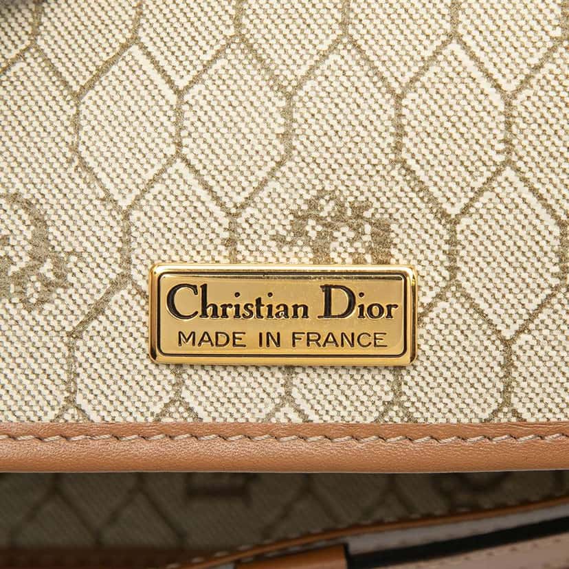 Dior Honeycomb Coated Canvas Crossbody Beige Canvas Very good condition - Box View