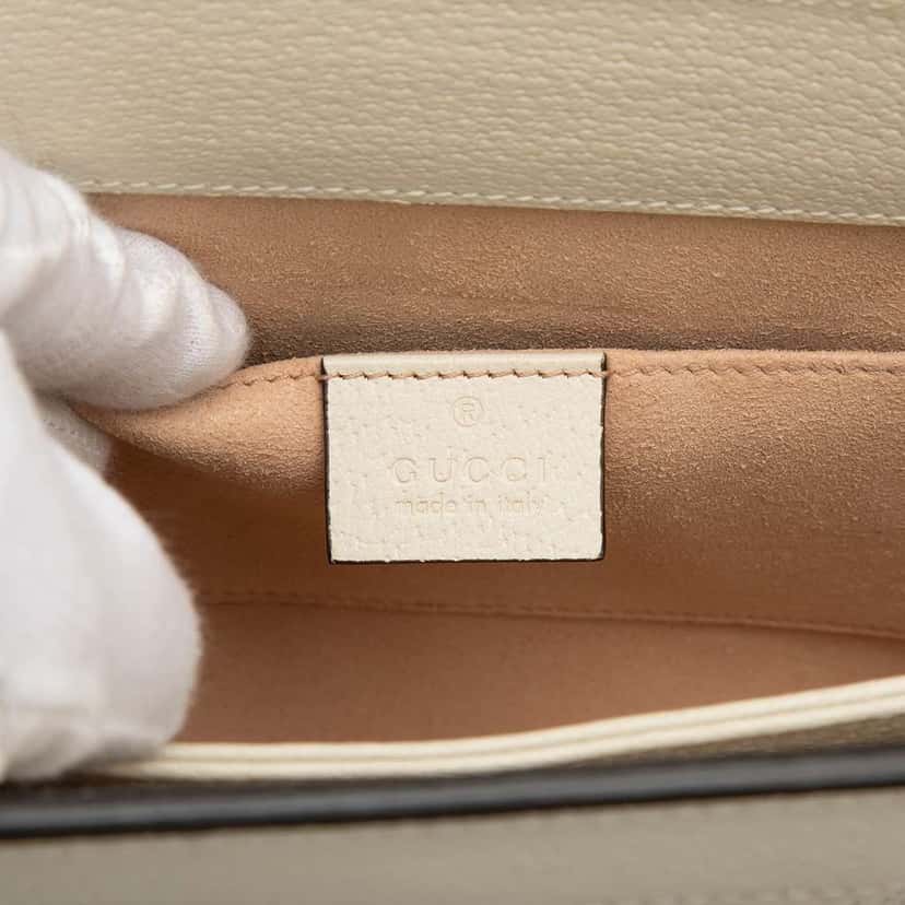 Gucci Small Calfskin Web Ophidia Chain Crossbody White Leather Very good condition - Box View