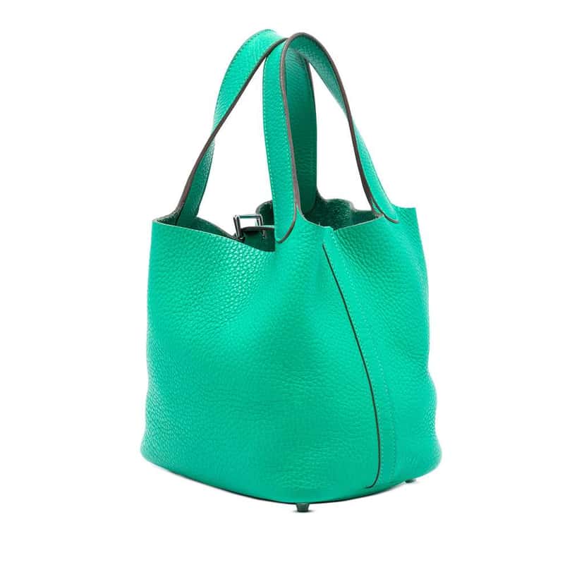 Hermès Clemence Picotin Lock 18 Green Leather Very good condition - Back View
