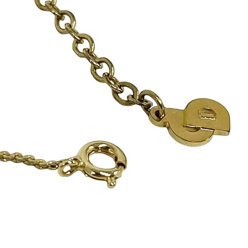 Dior Gold Plated Strass CD Logo Pendant Necklace Gold Metal Very good condition - Inside View