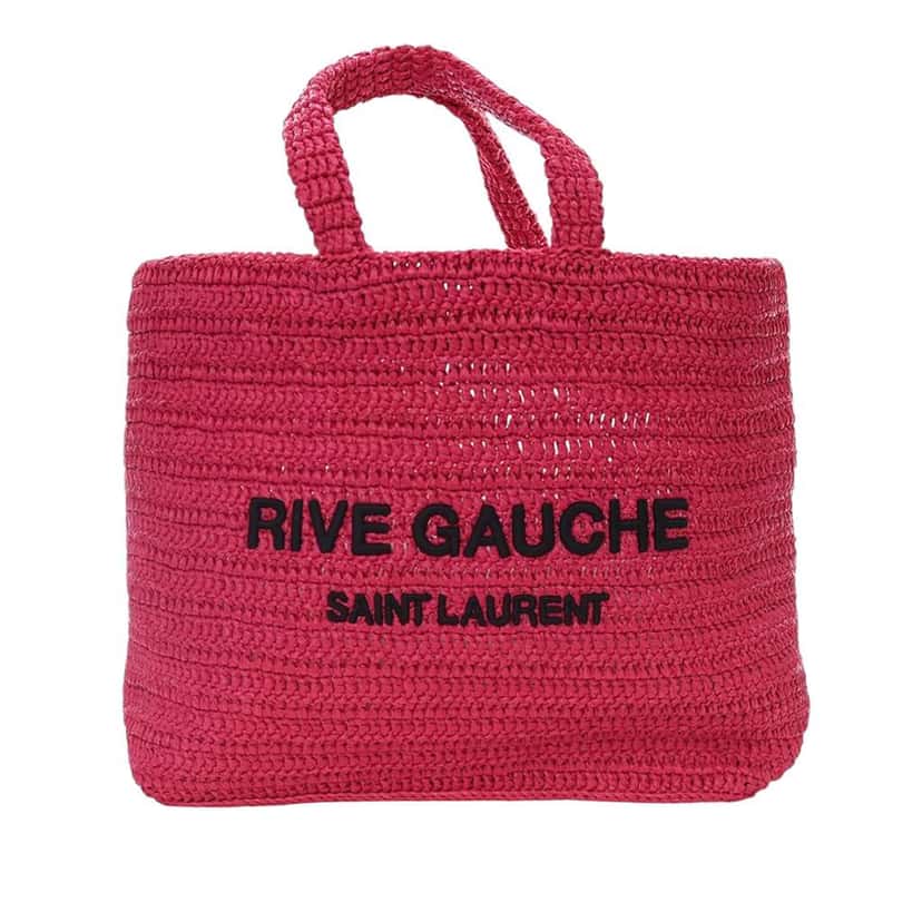 Saint Laurent Raffia Rive Gauche Tote Pink Never worn - Front View