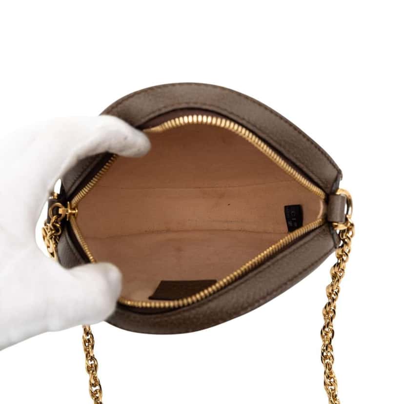 Gucci Mini GG Supreme Web Ophidia Round Crossbody Beige Canvas Very good condition - Model View