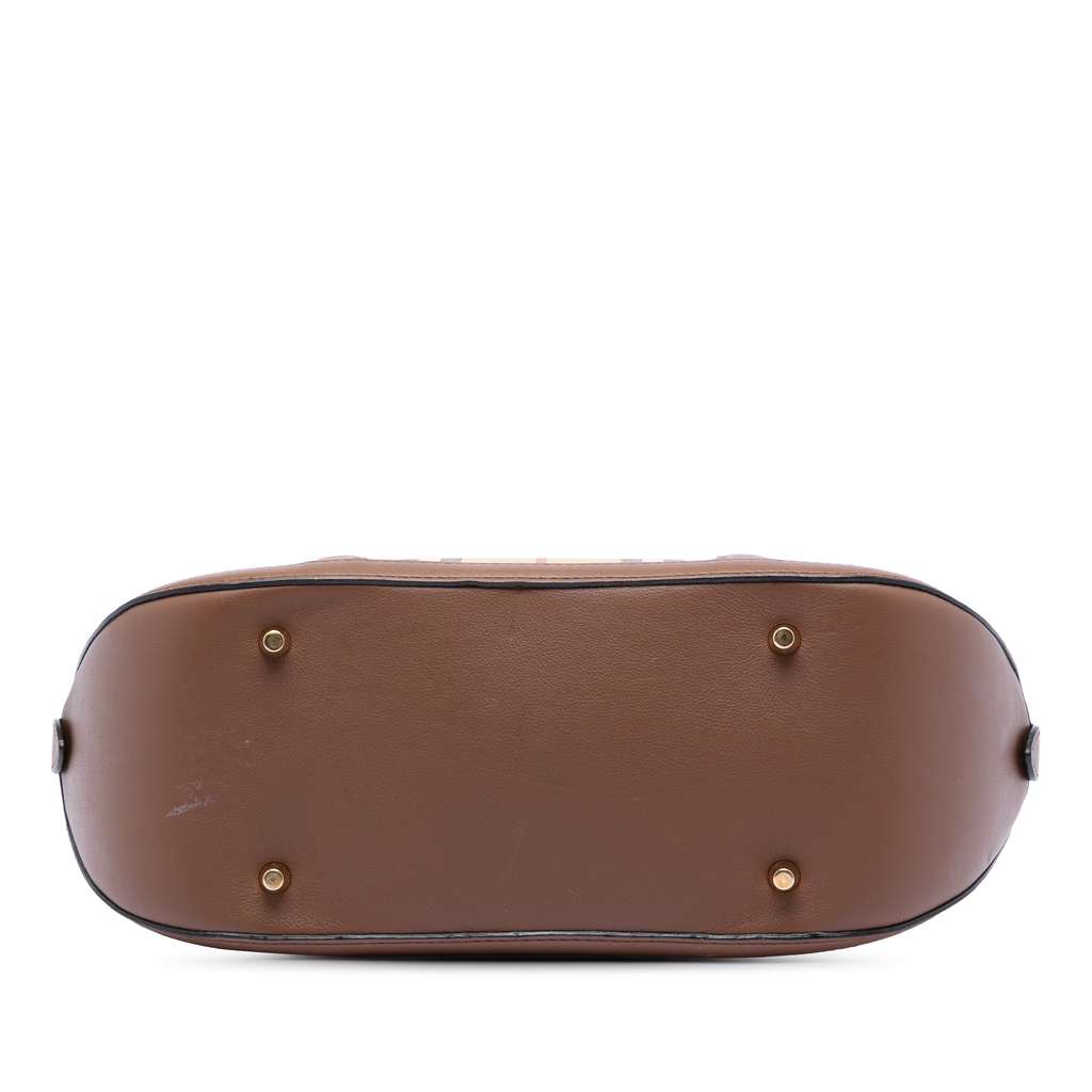 Burberry Small Haymarket Check Coated Canvas Orchard Bowling Bag Beige Canvas Very good condition - Inside View