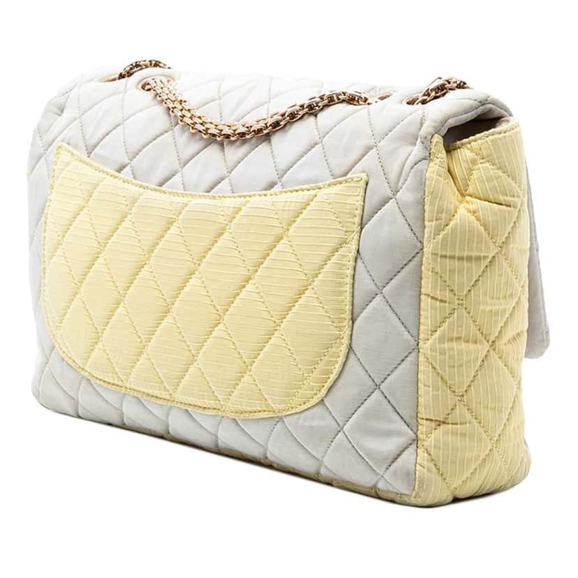 Chanel Tricolor Quilted Nylon Reissue 2.55 Single Flap 227 Blue Very good condition - Back View