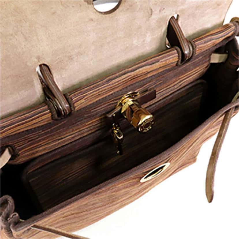 Hermès Vibrato and Vache Herbag PM Brown Leather Very good condition - Inside View