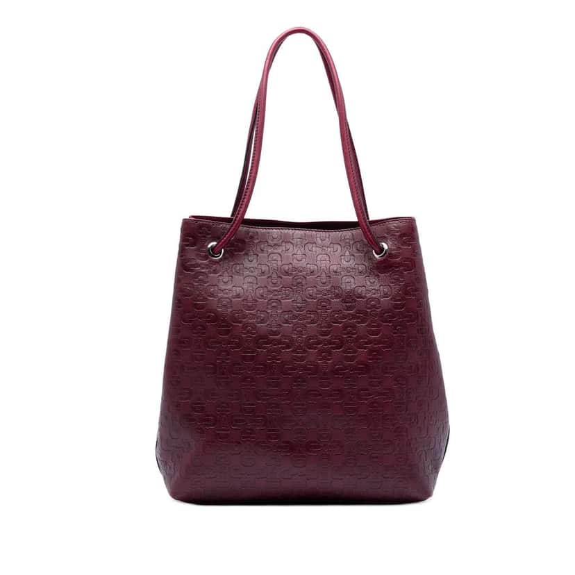 Gucci Horsebit Embossed Leather Gifford Tote Red Leather Very good condition - Front View