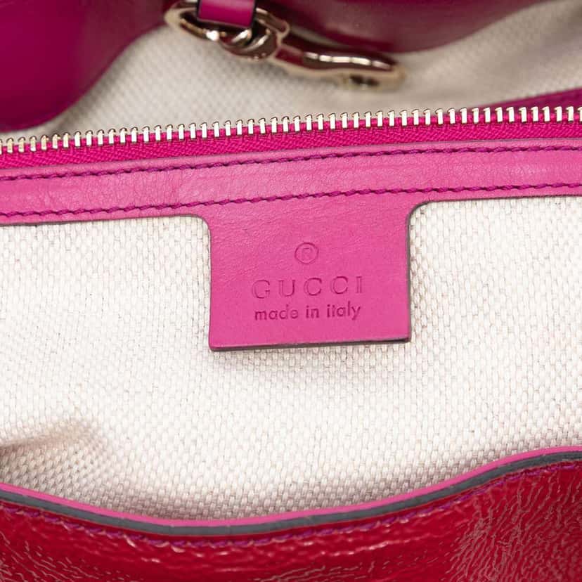 Gucci Medium Patent Soho Chain Tote Pink Leather Very good condition - Box View