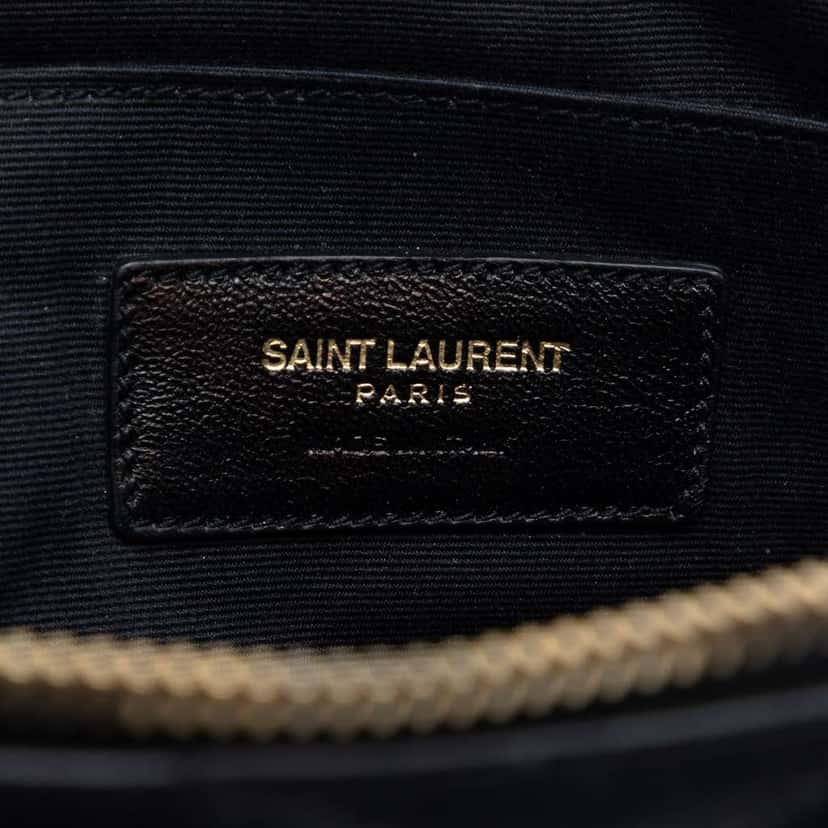 Saint Laurent Quilted Chevron Leather Monogram Document Holder Black Leather Very good condition - Box View