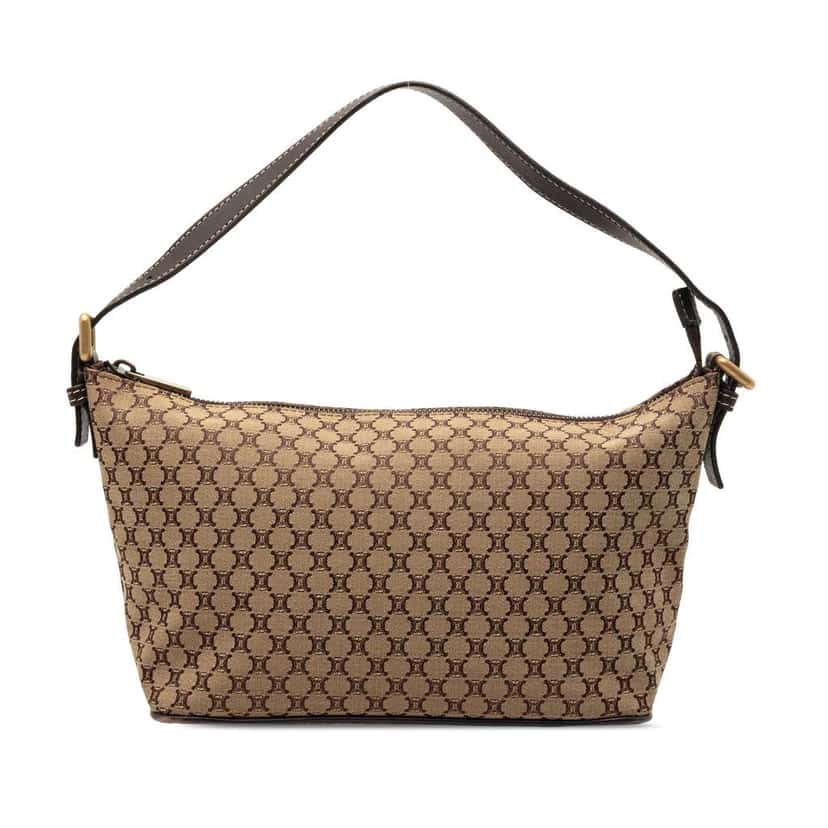 Celine Macadam Canvas Shoulder Bag Beige Canvas Very good condition - Front View