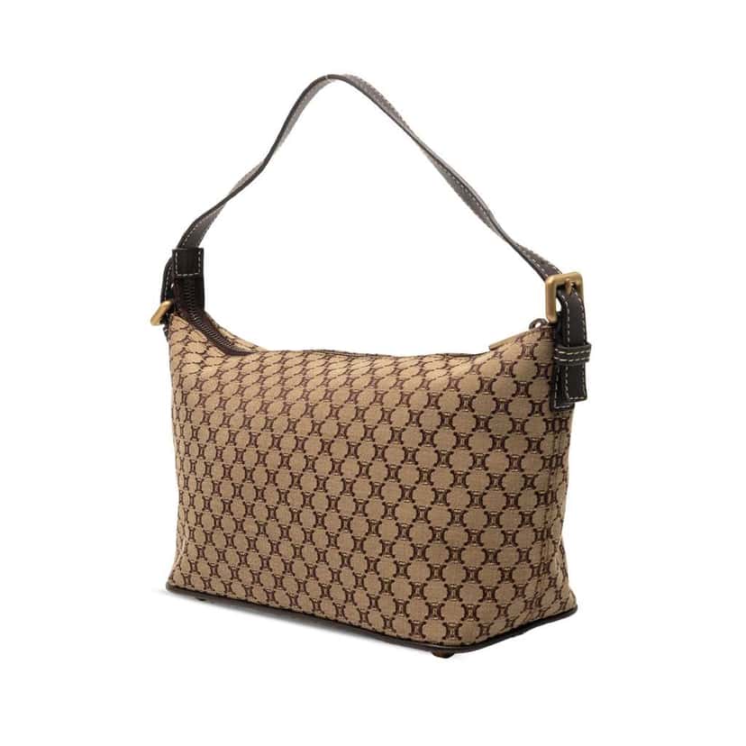 Celine Macadam Canvas Shoulder Bag Beige Canvas Very good condition - Back View