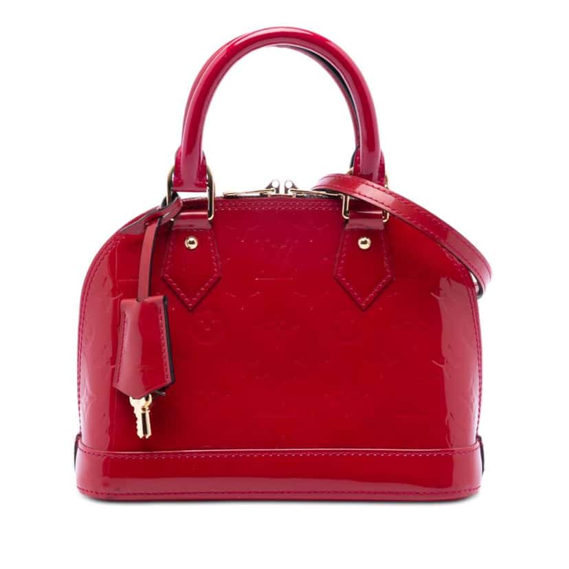 Louis Vuitton Monogram Vernis Alma BB Red Leather Very good condition - Front View