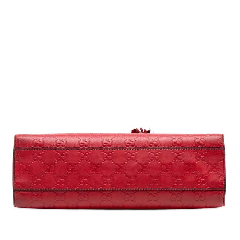 Gucci Medium Guccissima Emily Shoulder Bag Red Leather Very good condition - Inside View