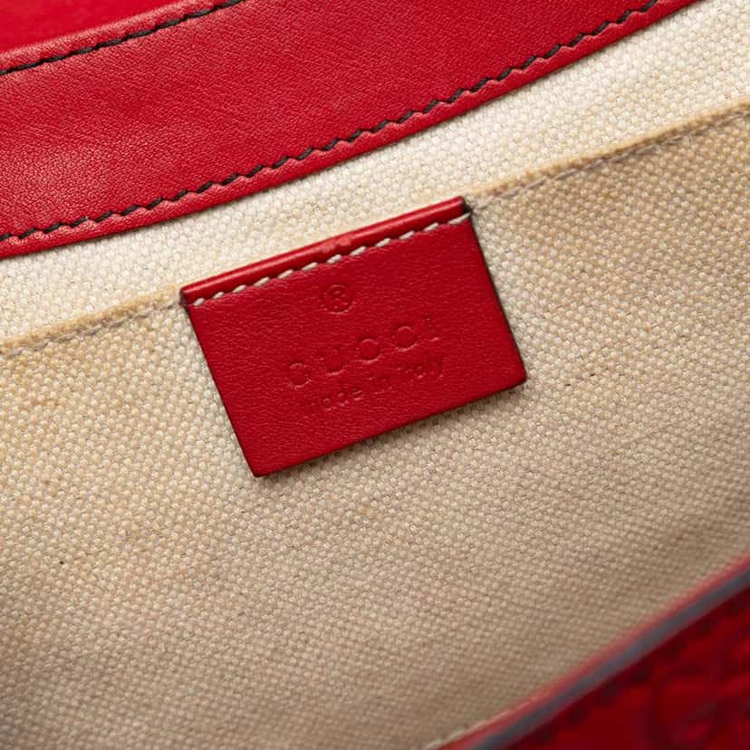 Gucci Medium Guccissima Emily Shoulder Bag Red Leather Very good condition - Box View