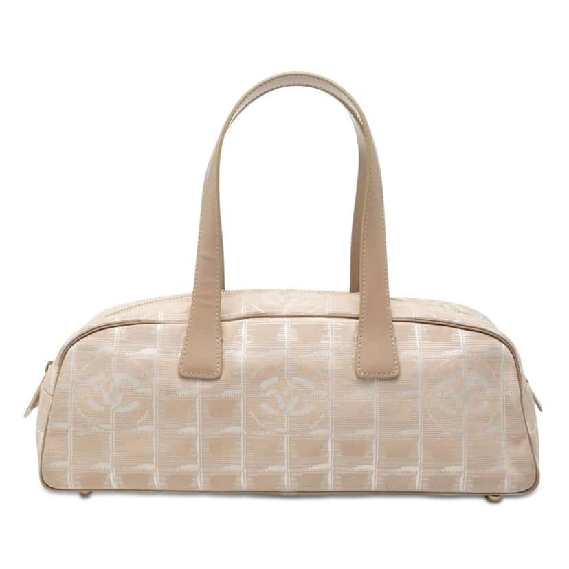 Chanel New Travel Line Nylon Handbag Beige Very good condition - Front View