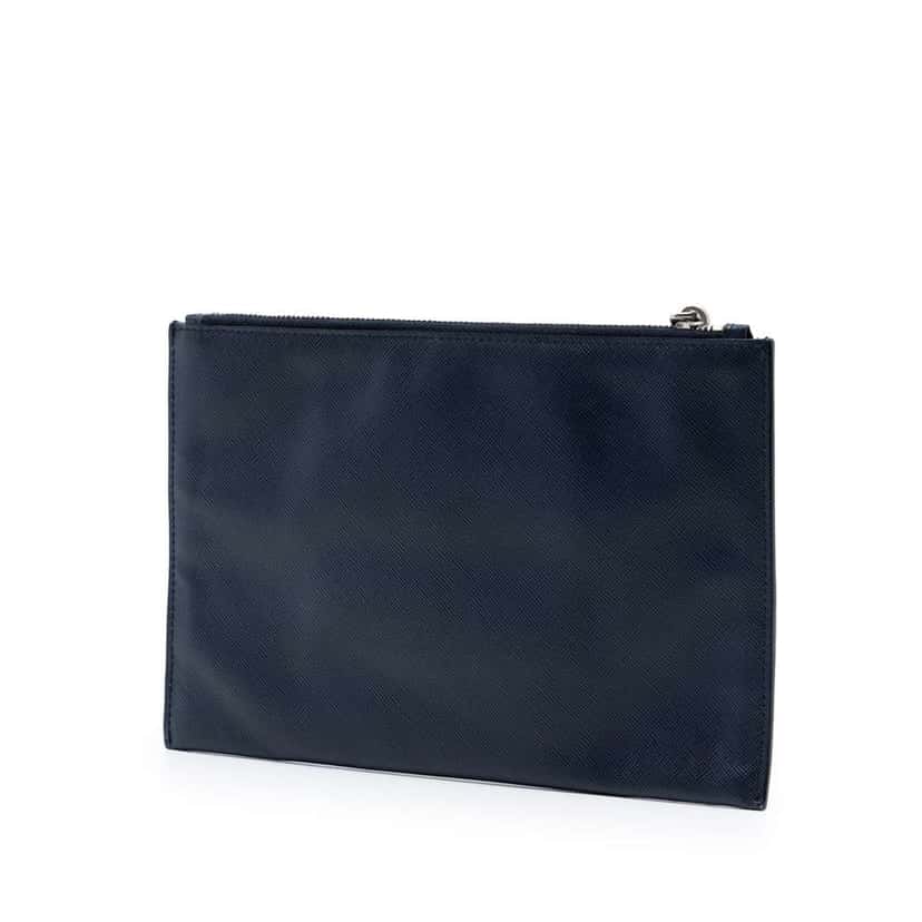 Prada Saffiano Voyage Document Holder Blue Leather Very good condition - Back View