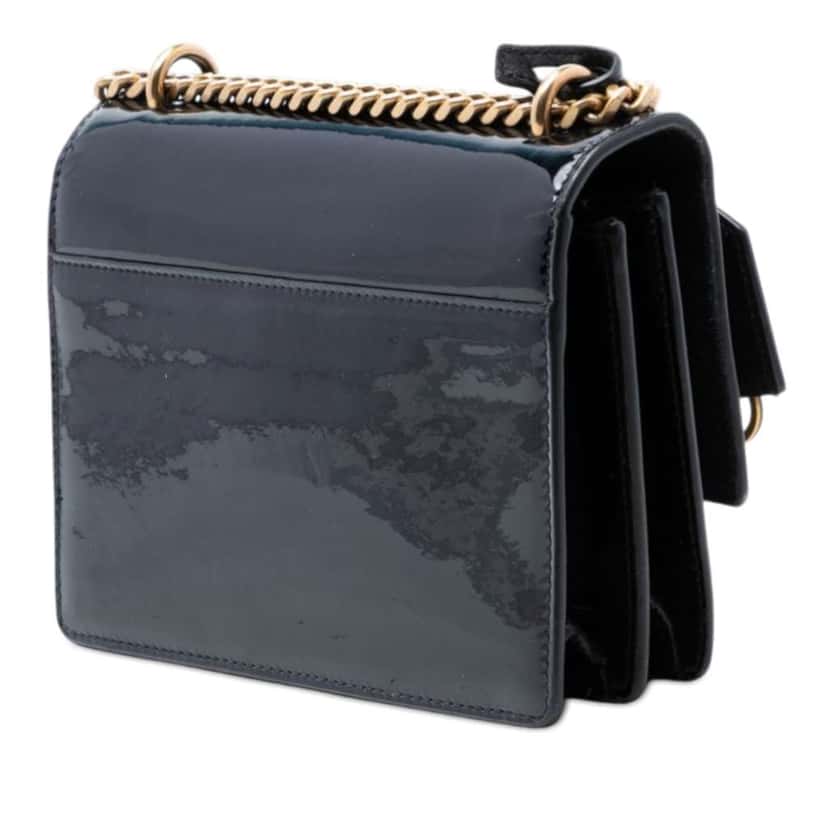 Saint Laurent Small Patent Monogram Sunset Crossbody Black Leather Very good condition - Back View