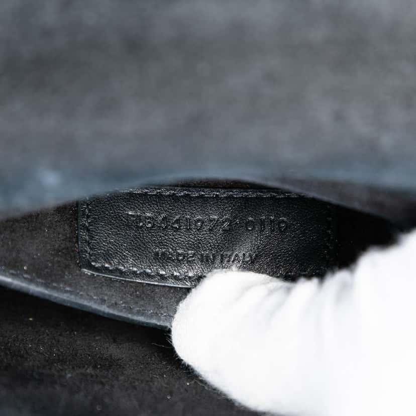 Saint Laurent Small Patent Monogram Sunset Crossbody Black Leather Very good condition - Box View