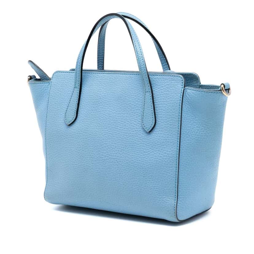 Gucci Mini Leather Swing Satchel Blue Leather Very good condition - Back View