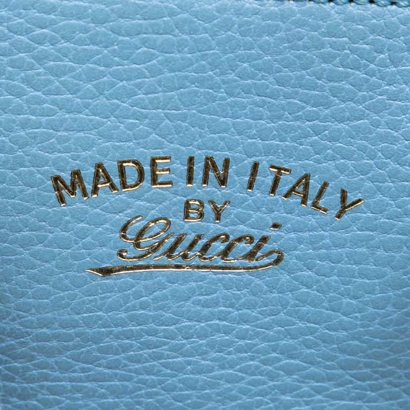 Gucci Mini Leather Swing Satchel Blue Leather Very good condition - Box View