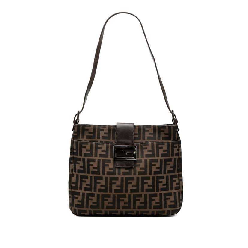 Fendi Zucca Canvas Shoulder Bag Brown Canvas Very good condition - Front View