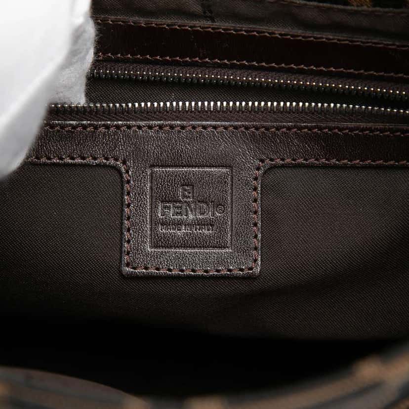 Fendi Zucca Canvas Shoulder Bag Brown Canvas Very good condition - Box View