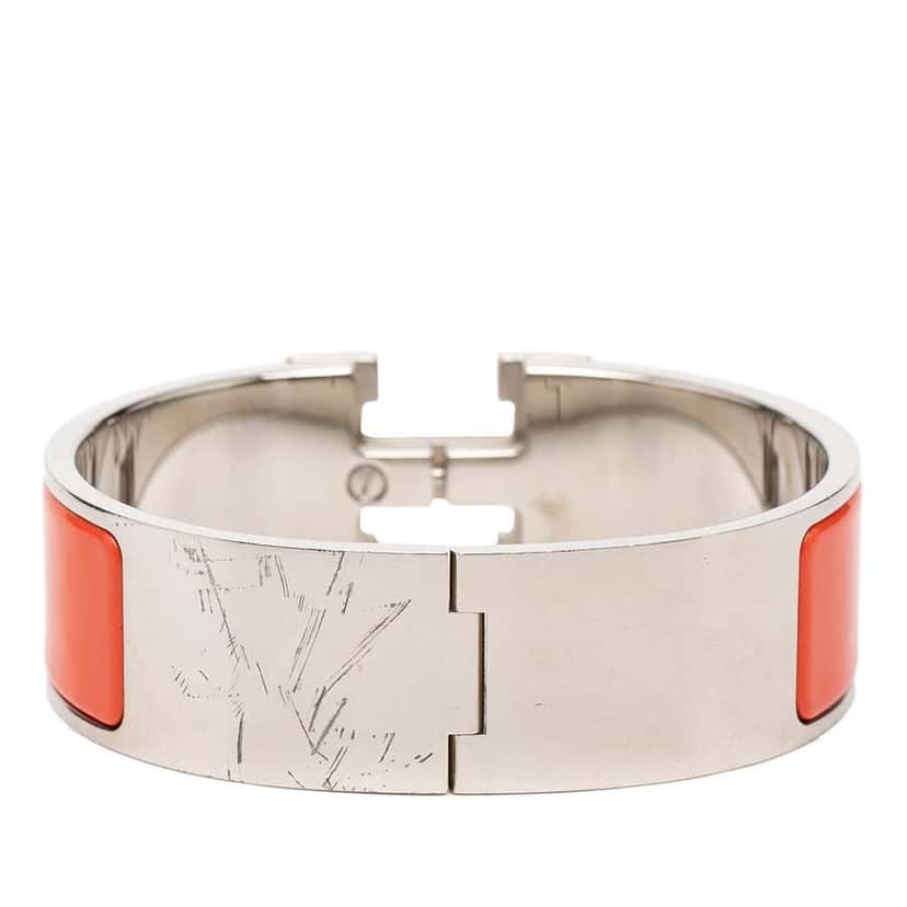 Hermès Wide Enamel Clic H Bracelet PM Orange Very good condition - Inside View