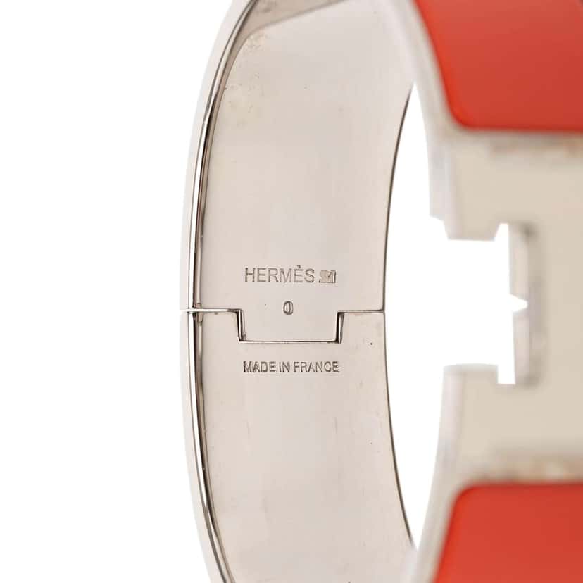 Hermès Wide Enamel Clic H Bracelet PM Orange Very good condition - Box View