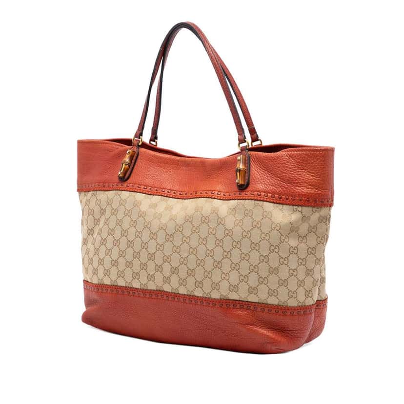 Gucci Large GG Canvas Laidback Crafty Tote Beige Canvas Very good condition - Back View