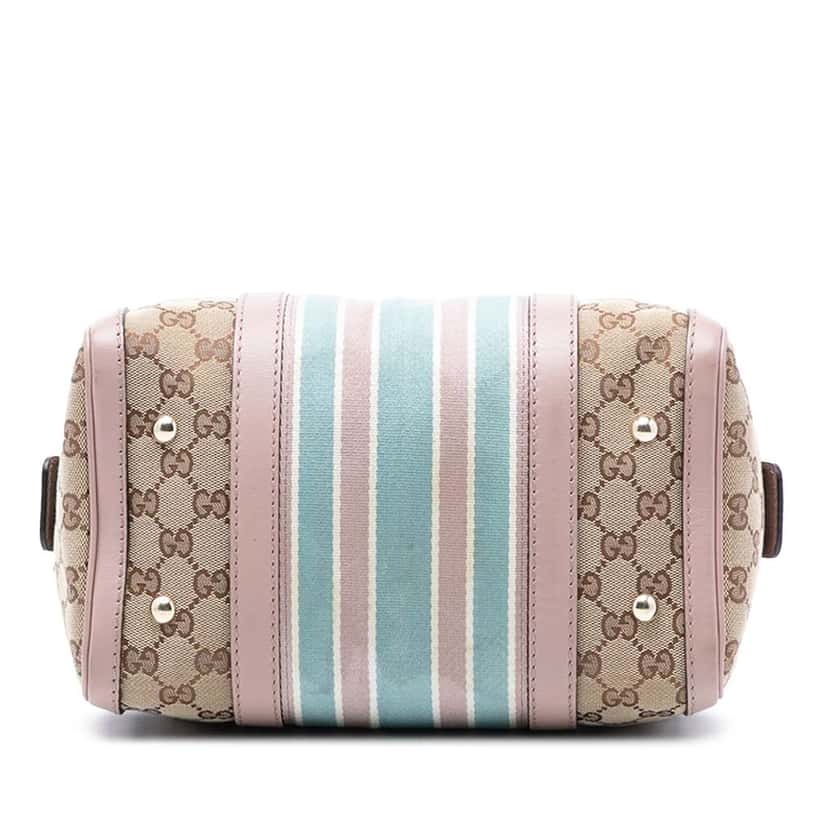 Gucci Small GG Canvas Web Joy Boston Bag Beige Very good condition - Inside View