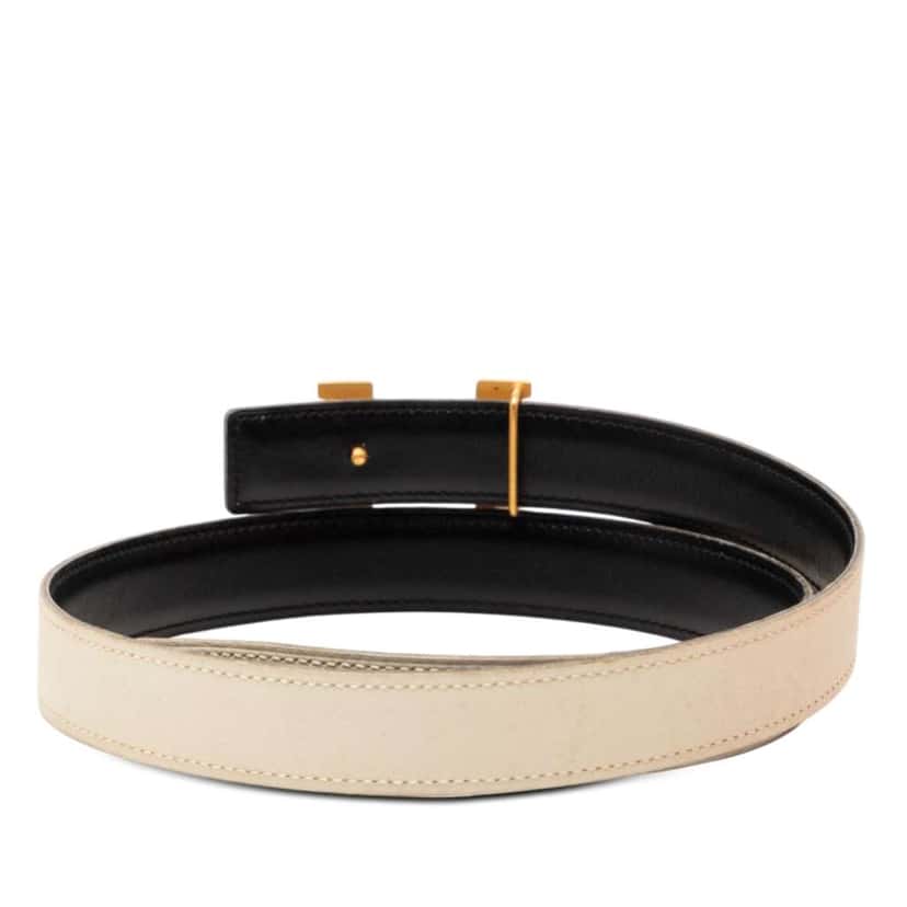 Hermès Clemence and Gulliver Constance H Reversible Belt White Leather Very good condition - Inside View