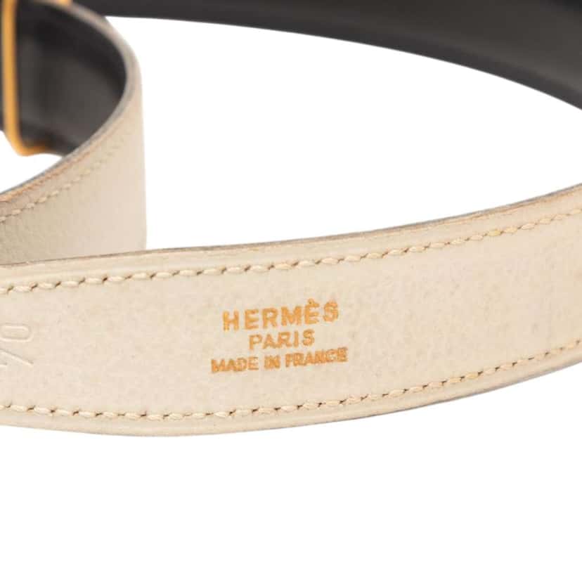Hermès Clemence and Gulliver Constance H Reversible Belt White Leather Very good condition - Model View