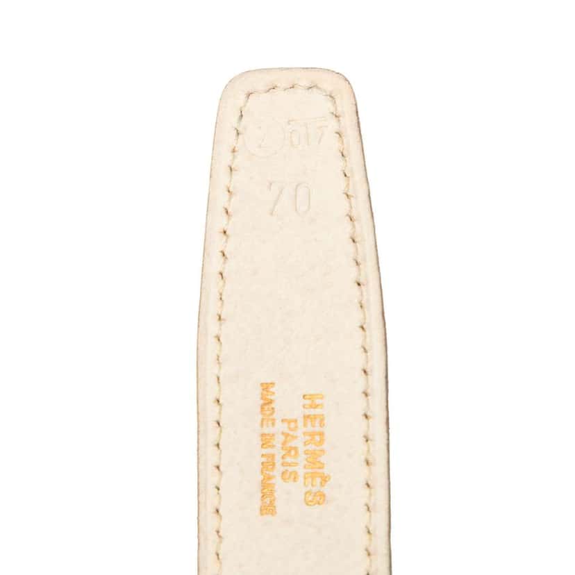 Hermès Clemence and Gulliver Constance H Reversible Belt White Leather Very good condition - Box View