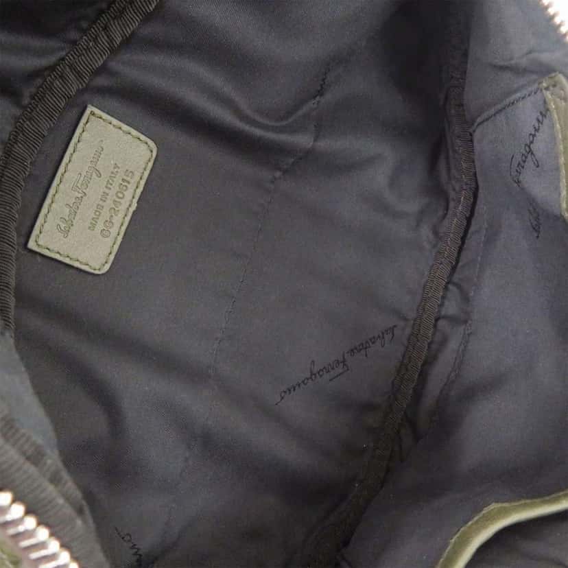 Salvatore Ferragamo Gancini Embossed Leather Belt Bag Brown Leather Very good condition - Model View