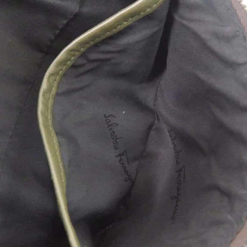 Salvatore Ferragamo Gancini Embossed Leather Belt Bag Brown Leather Very good condition - Box View