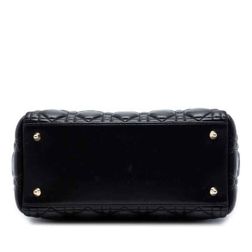 Dior Medium Lambskin Cannage Lady Dior Black Leather Very good condition - Inside View