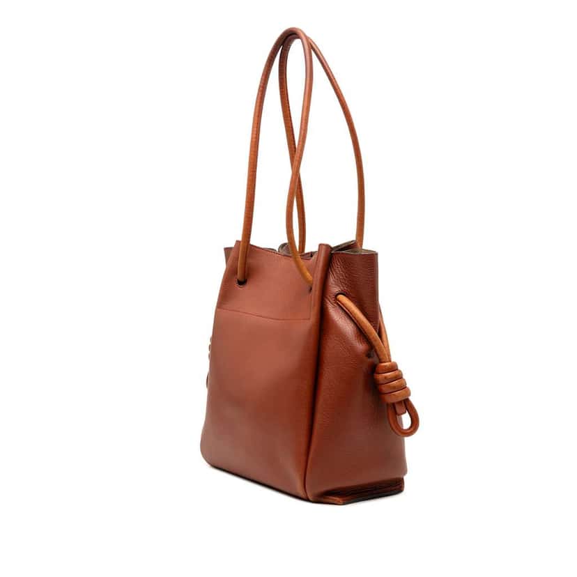 Loewe Small Leather Flamenco Knot Tote Brown Leather Very good condition - Back View