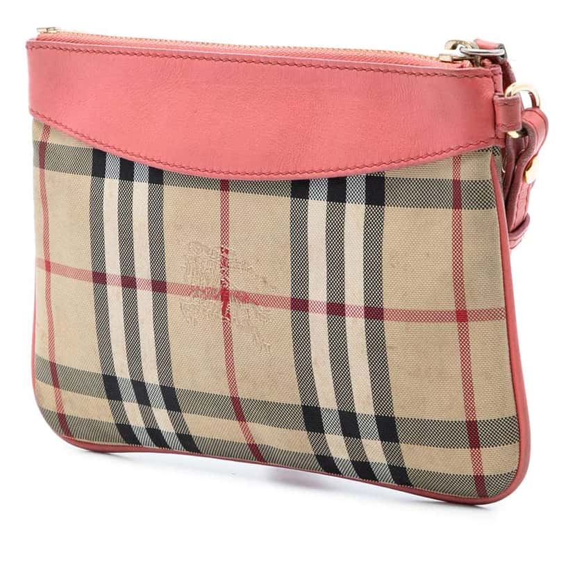 Burberry Haymarket Check Nylon Peyton Clutch Beige Very good condition - Back View