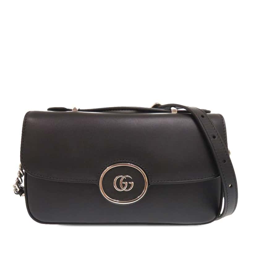 Gucci Mini Leather Petite GG Satchel Black Leather Very good condition - Front View