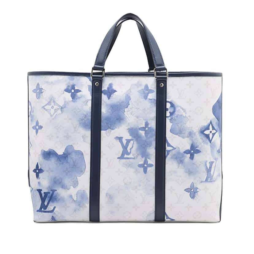 Louis Vuitton Monogram Watercolor Weekend Tote GM Blue Very good condition - Back View