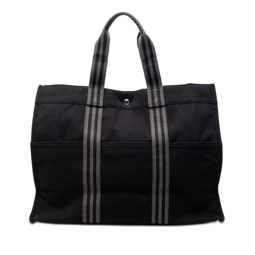 Hermès Canvas Fourre Tout GM Black Canvas Very good condition - Front View