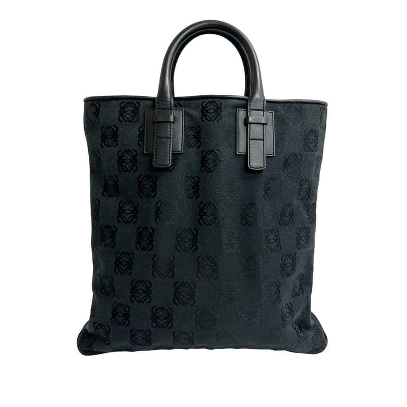 Loewe Anagram Canvas Tote Black Canvas Very good condition - Back View