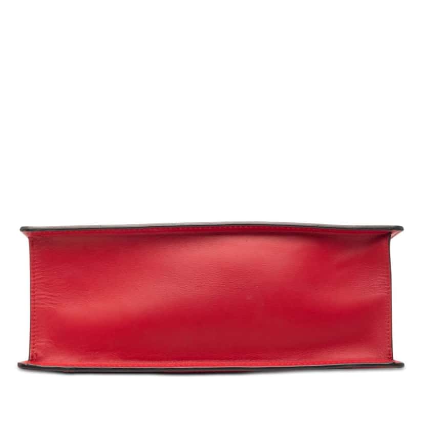 Gucci Medium Leather Web Sylvie Top Handle Bag Red Leather Very good condition - Inside View