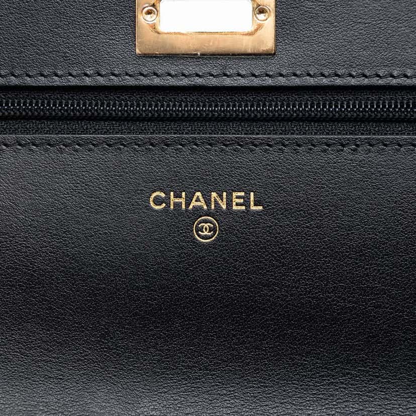 Chanel Quilted Aged Calfskin Reissue 2.55 Wallet on Chain Black Leather Very good condition - Box View